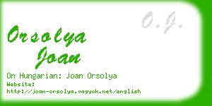 orsolya joan business card